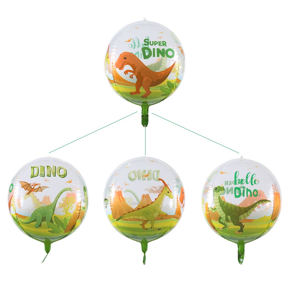 3pz 4d 22 pollici palloncini animali giungla bambino doccia bambini decorazione festa di compleanno dinosauri animali selvatici tigri Globos trasparenti
