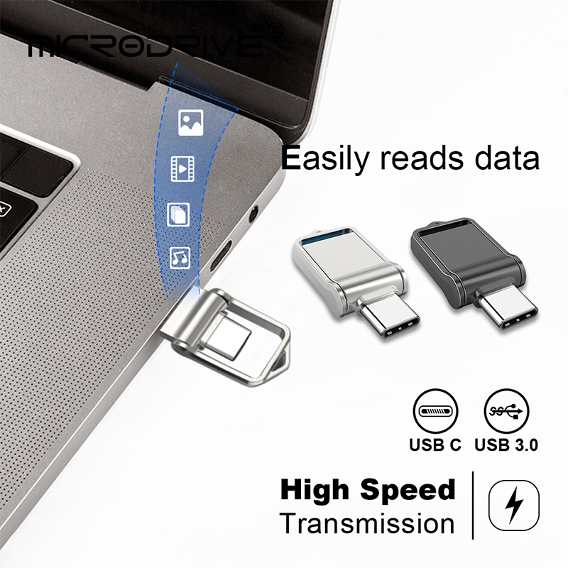 Mini unidade flash USB 2.0 ultra dupla tipo C 32GB 64GB 128GB Memory Stick Thumb Drive U Disk