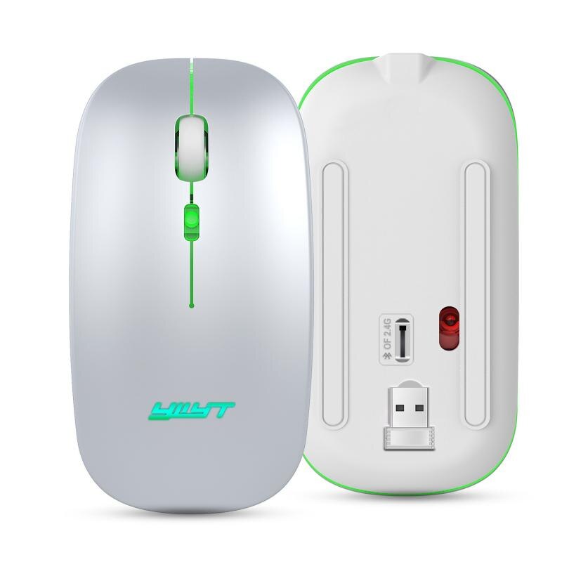 Wireless Computer Mouse Bluetooth 5.1 USB 2.4 Rechargeable Mause Silent Mause For Laptop RGB Ergonomic Wireless Mouse