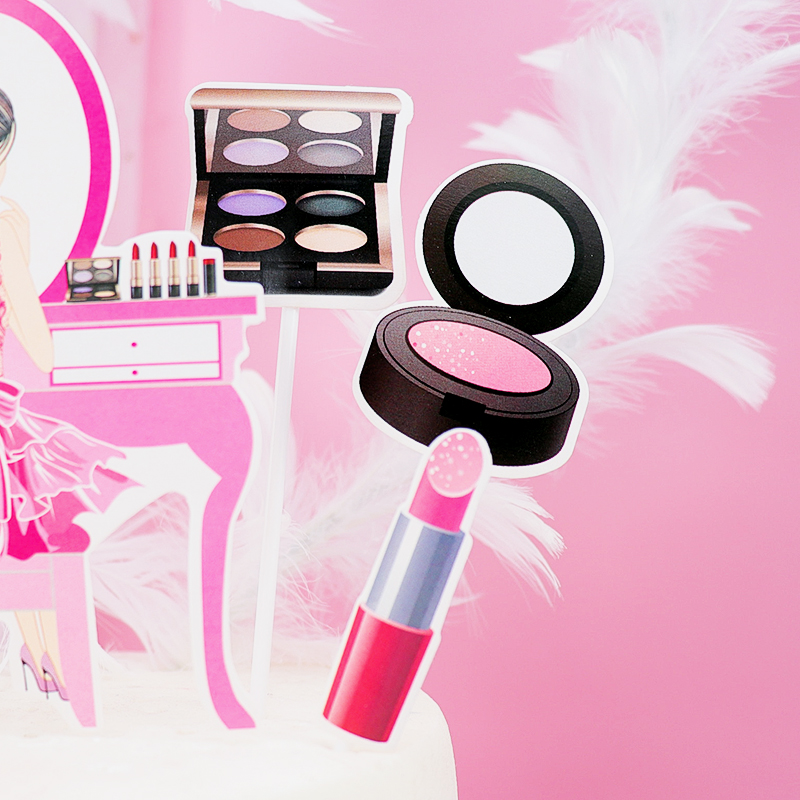 6pcs/set Modern Lady Birthday Cake Topper Women's Theme Cake Decor Toppers High Heel Bag Sunglasses Perfume Cake Toppers