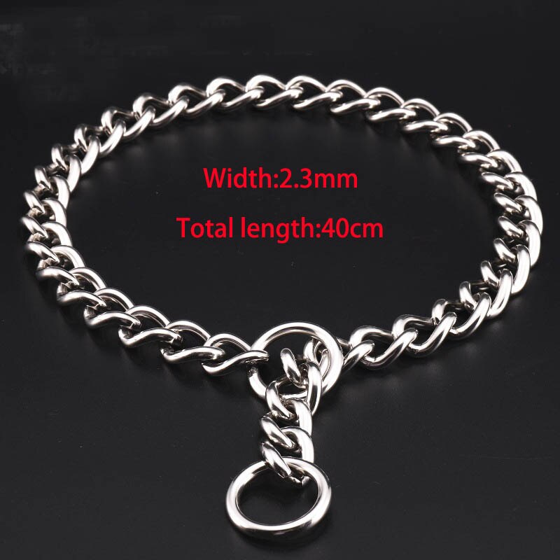 Heavy Duty Pet Collar 304 Stainless Steel P Chain for Dogs Training Choke Collars for Large Dogs French Bulldog German Shepherd: 2.3mmX40cm