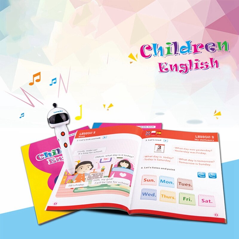 Digitale leespen 8g leren lezen ondersteuning 6 talen spaans frans arabisch koreaans engels chinees kinderleespen: Default Title