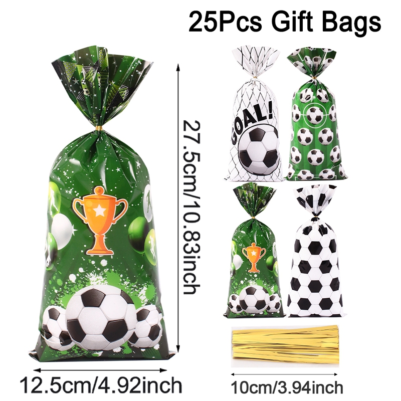 Kesote Cellofaanzakjes, 100 x cellofaanzakjes, voetbal, koekjeszakjes, koekjeszakjes, snoep, cadeauzakjes, kinderzakjes, kinderverjaardag, feest, verjaardagsdecoratie