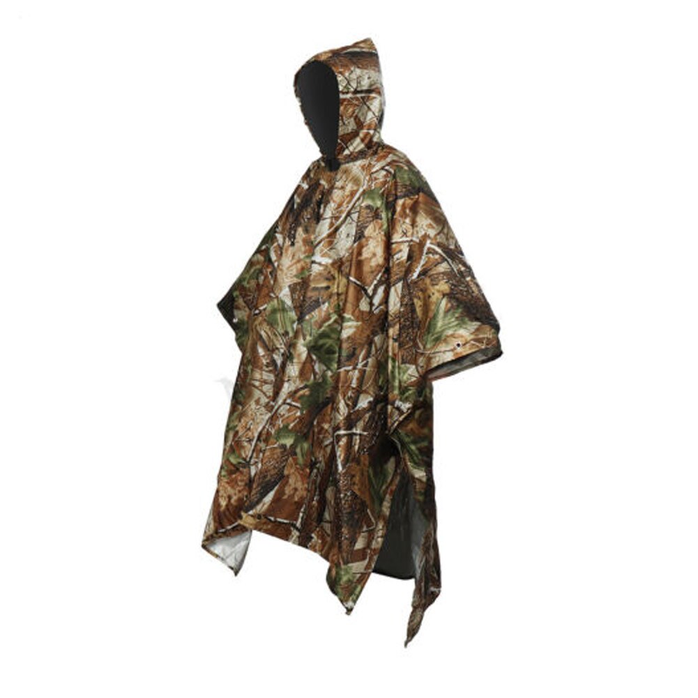 Wasserdicht Einteiliges Regen Mantel Poncho Cape Plane für Camping Wandern Multifunktionale Regen Mantel: Camouflage