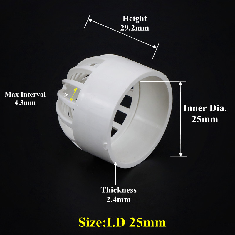 2-5Pcs I.D20-110mm PVC Vent Cap Filter Isolation Screen Water Tank Permeable Joint Aquarium Seafood Pool Overflow Pipe Fittings: I.D 25mm / 2Pcs