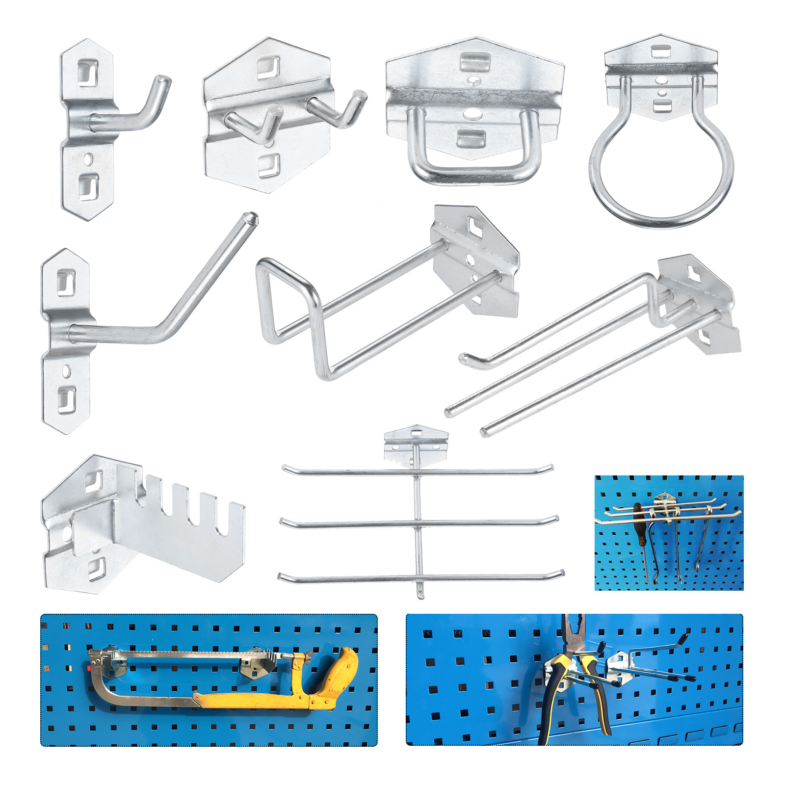 Crochet mural en acier, support de rangement pour outils, Garage, jardin, cuisine, organisateur, marteau, pinces, bobine, scie, clé, rubans