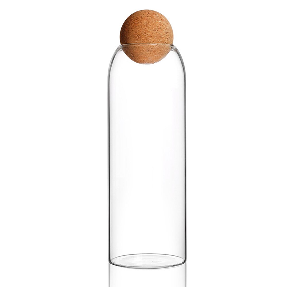 Transparent Glass Storage Bottle with ball cork Seasoning Teapot Storage Tank Home Decor Food Container Kitchen Storage Tool: 25cm-A