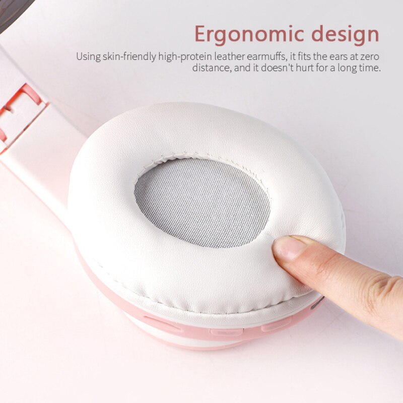 Wireless Cat Ear Headphones Bluetooth Headset LED Lights Earphone For Kids Girl Ear Noise Cancelling Headphones Headset