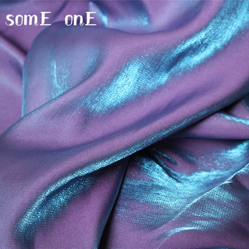 Mercerized Cotton Silk Satin Fabric Violet Gradient Color DIY Pajamas Kungfu Suit Cheongsam Dress Fabric 50*145cm