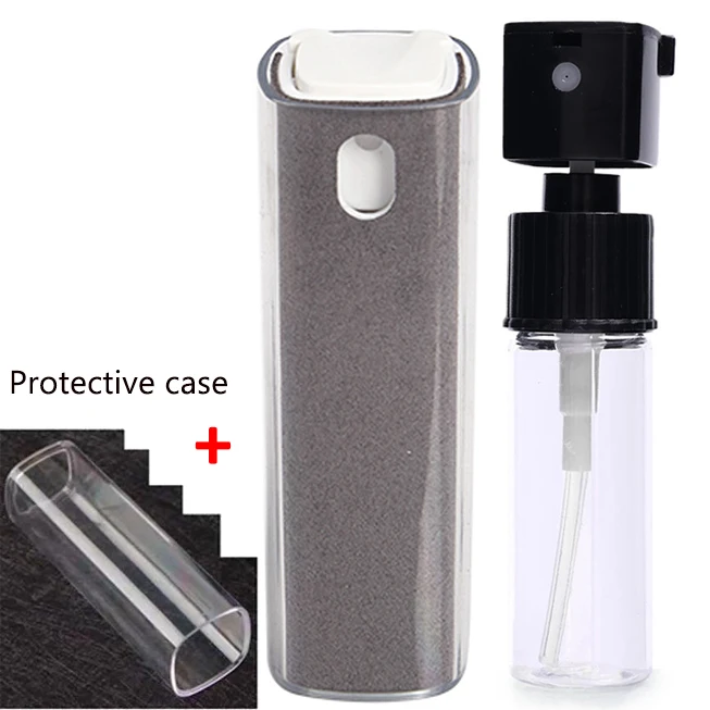 Limpiador de pantalla de microfibra 2 en 1, botella pulverizadora para teléfono móvil, Ipad, ordenador, paño de microfibra, toallitas para limpieza de gafas de Iphone: orange