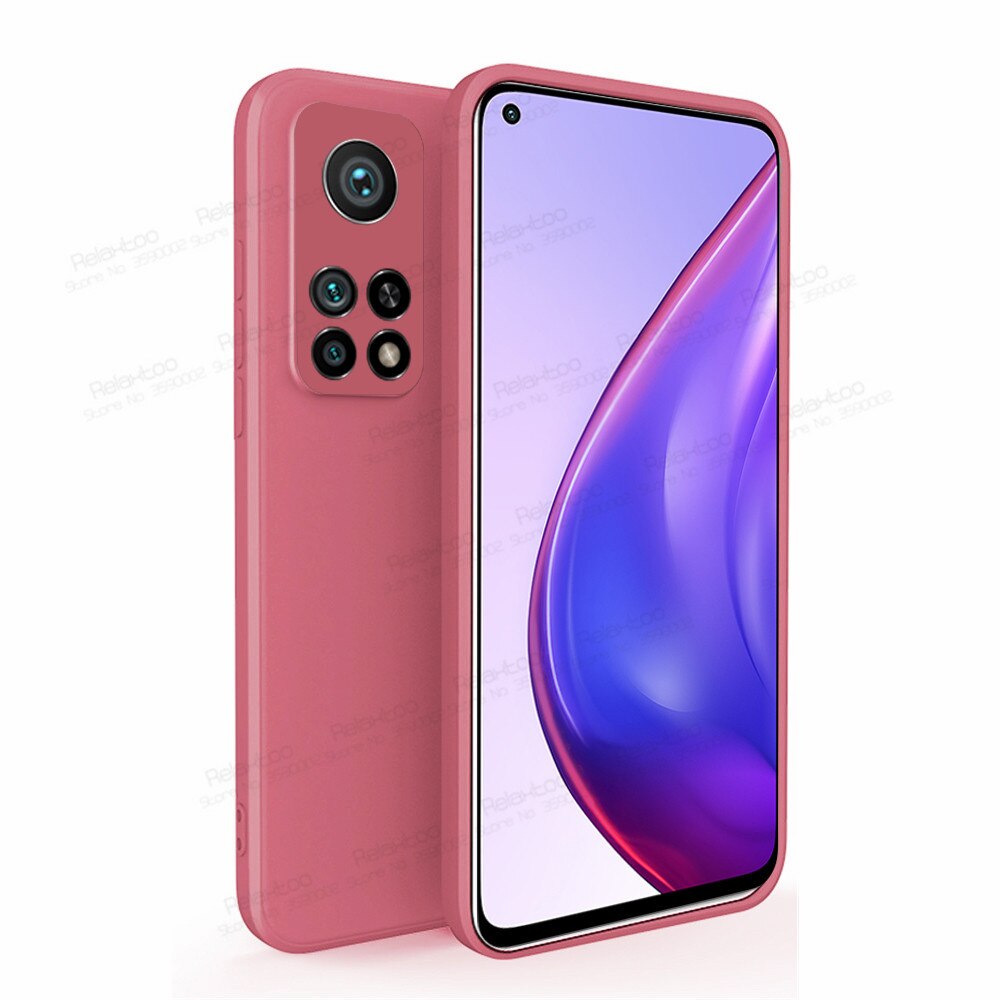 Dla Xiaomi Mi 10 T Pro Case miękki płynny silikonowy telefon pokrywa Xiomi 10 T T10 Mi10T 5G zwykły cukierki kolorowy aparat odporny na wstrząsy Coque: MI 10T / Camellia Red