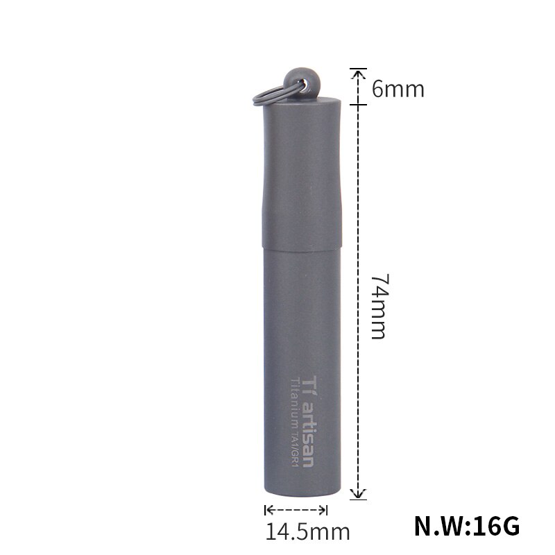 Tiartisan Pocket Toothpick Holder with Keychain Eco-Friendly Ultralight Portable Keychain Titanium Toothpick Box Pill Case: gray(big)