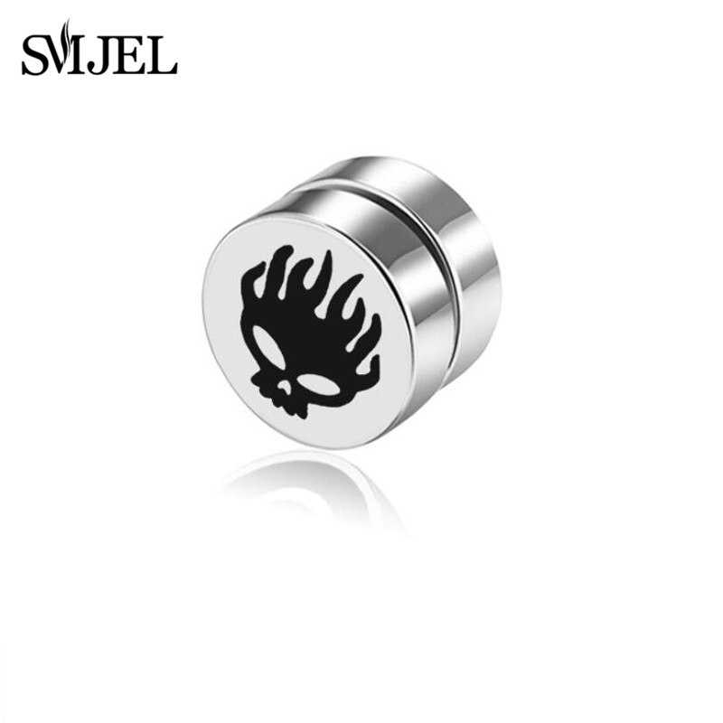Pendientes Punk con imán fuerte para hombre y mujer, aretes sin perforación, aretes falsos, sin agujero para la oreja, , accesorios de joyería: RED