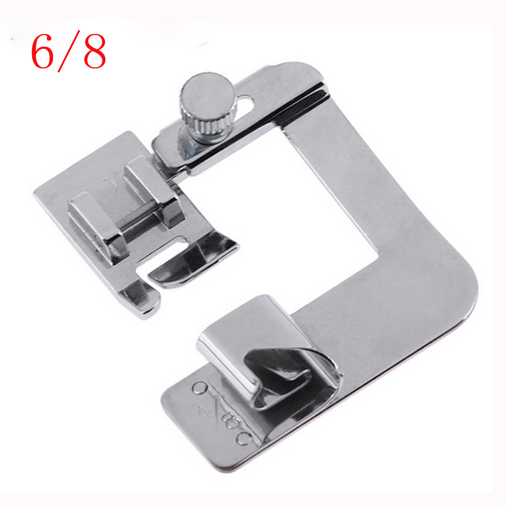 7 taille pied rouleau de tissu #6290-2/3/4/5/6/7/8 Machine à coudre domestique Hemmer pied roulé ourlet pied Snap on pour chanteur frère: 6290-6