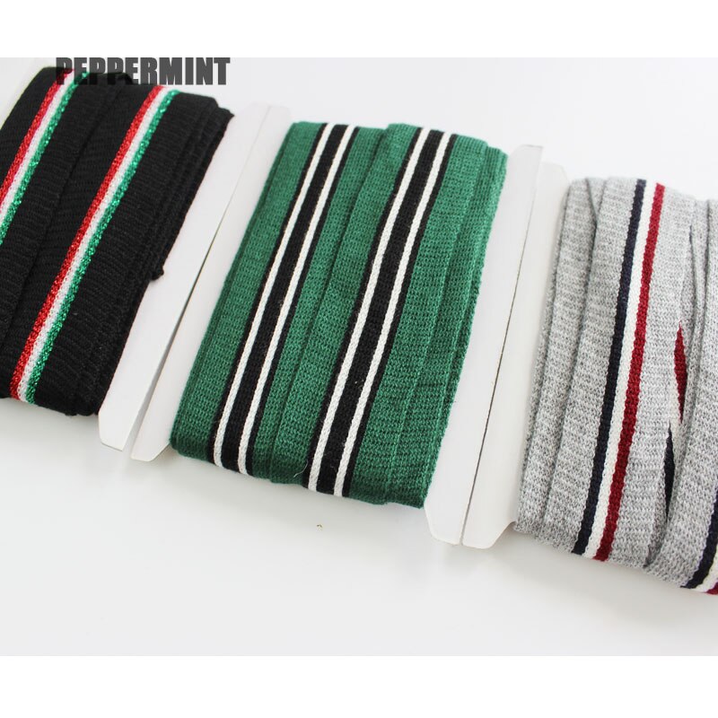 1 meter gestreepte tape, katoenen breiband, sportbroek, stoffen band, rekbare kant, linten, doe-het-zelf kleding, accessoires