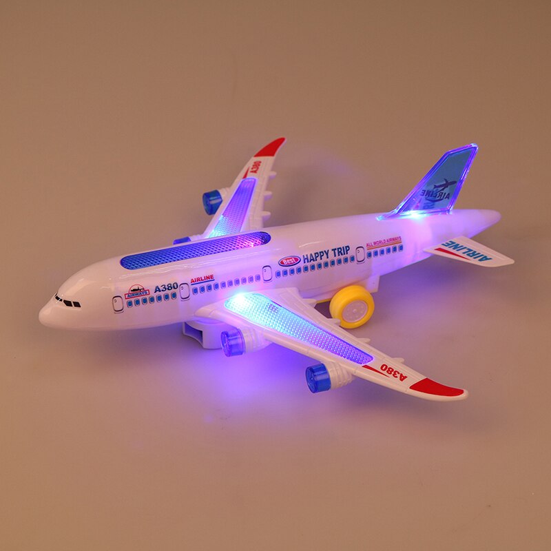 DIY Electric Airplane Moving Flashing Lights Sounds Kids Toy Aircraft Airplane Toys Sales