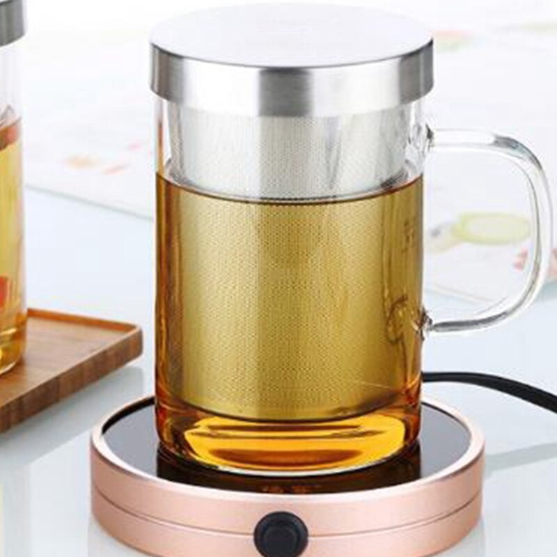 500ml resor värmebeständig glas te infuser mugg med rostfritt stål lock kaffekopp tumlar kök värmebeständig stor