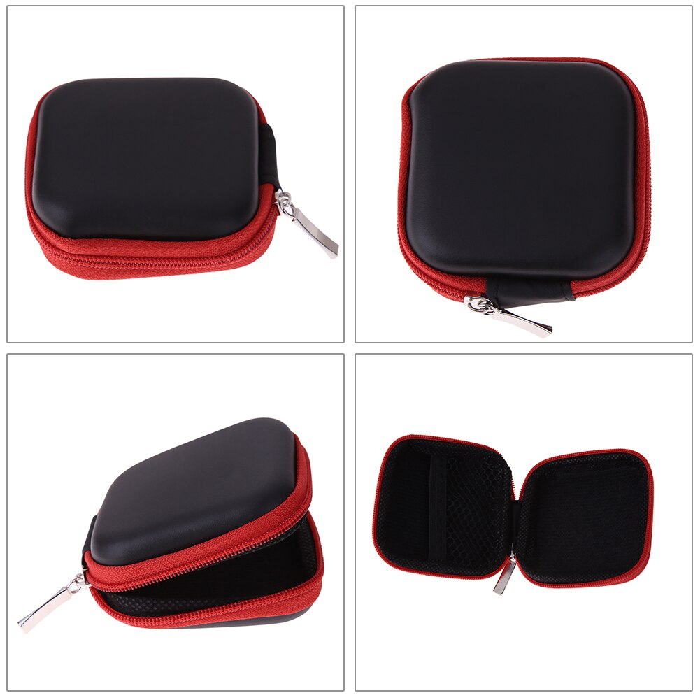 Mini rund eva-fodral hörlurar bluetooth-kompatibel hörlurskabel förvaringsbox digital laddare hörlursväska cd-fodral sd-kort