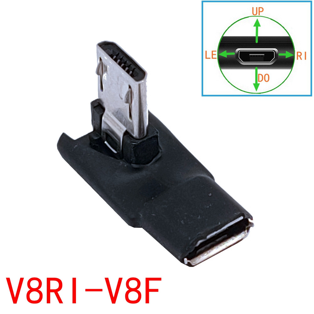 DIY Micro USB Female to Micro USB Connector Adapter Plug L Shaped Micro USB Male to Female Converter: Brown