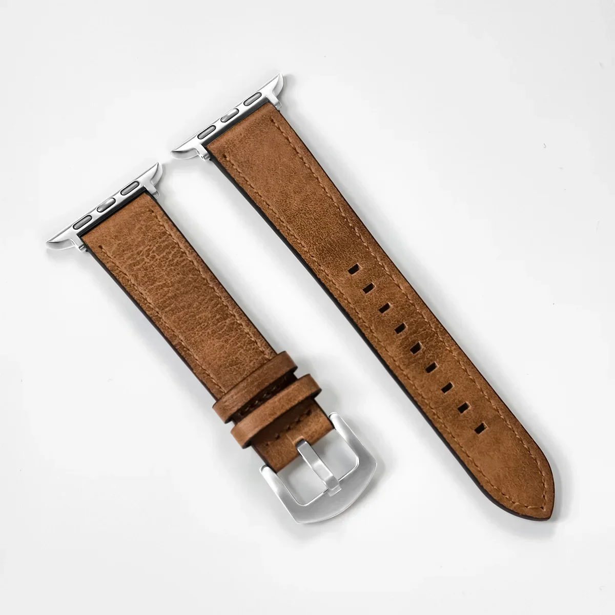 Klockarmband i kalvskinn till apple 5 se 7 klockarmband 8 kvinna 6 man 10 armband till iwatch 9 serien 49mm 44 45 46 42 40 41mm: S / Blå