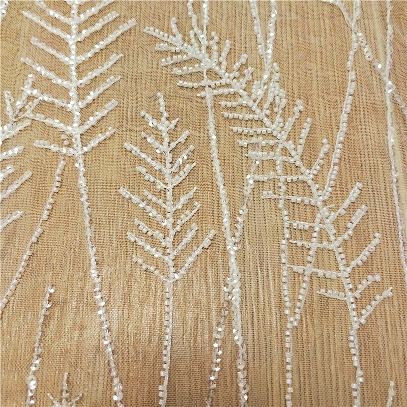 Filet en tulle et maille pour perlage 1 mètre | Dentelle brodée, dentelle perlée avec perles brillantes, lacets de mariage,