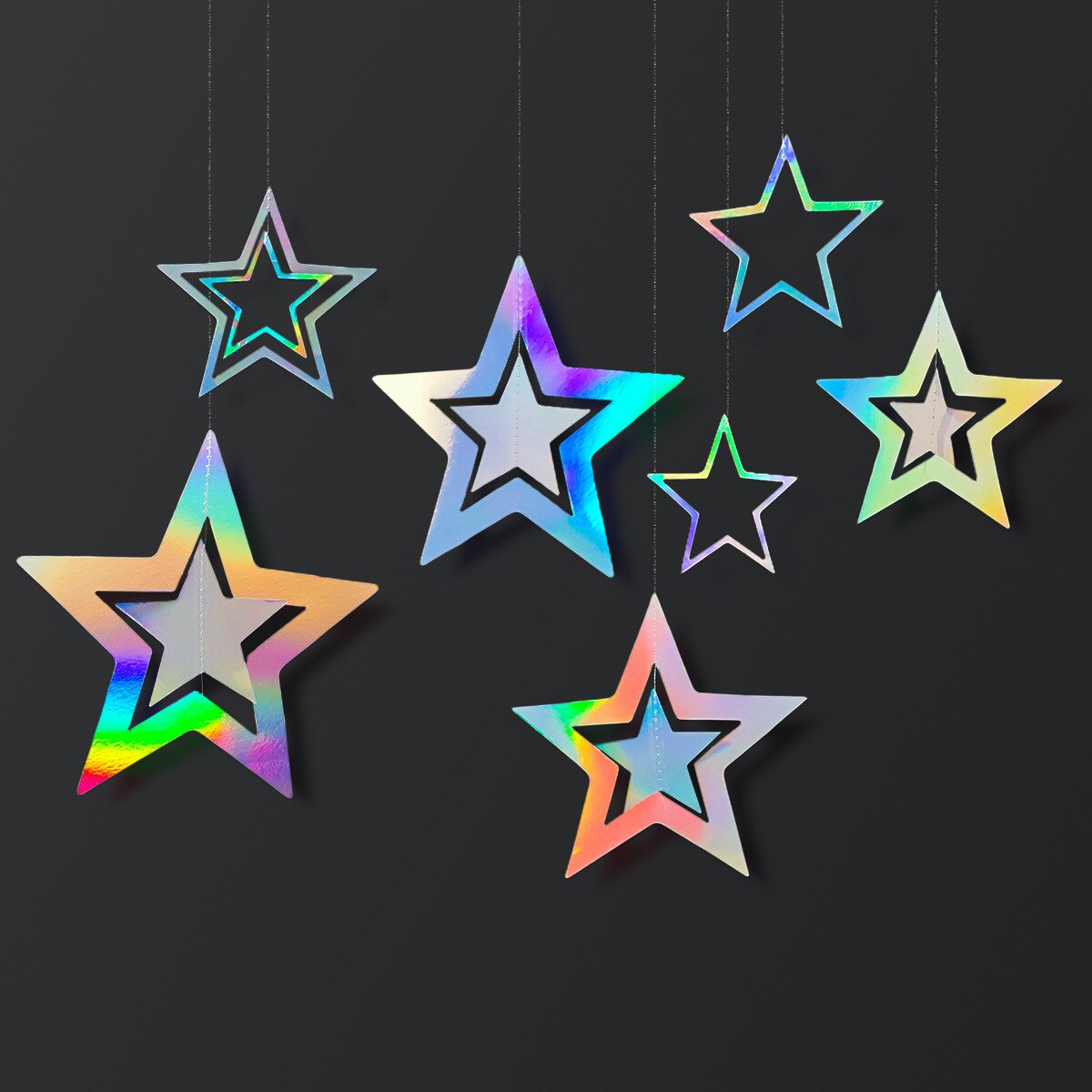 Star Banner Garland Paper Stars Streamer Glitter Bunting Birthday Wedding Party Decorations Kids Room Decor Baby Shower Supplies