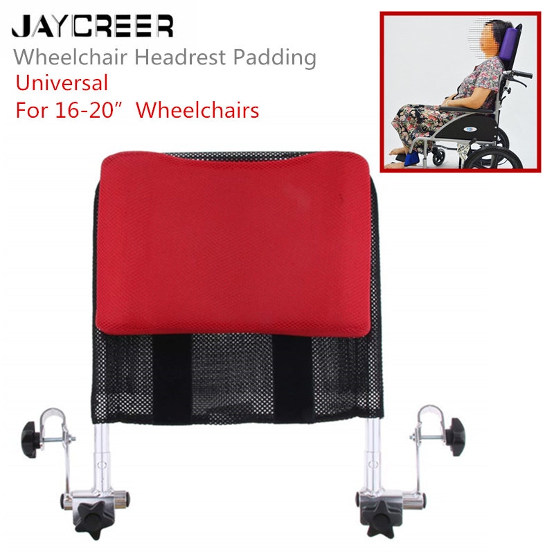 JayCreer silla de ruedas reposacabezas soporte de cuello asiento cómodo cojín trasero acolchado ajustable para adultos portátil Universal