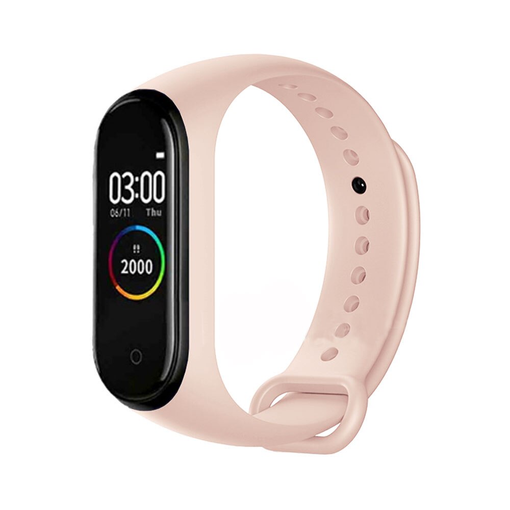 Colorido m4 inteligente pulseira smartband à prova dwaterproof água pressão arterial monitor de freqüência cardíaca fitness rastreador pulseira inteligente m4 banda relógio: light pink