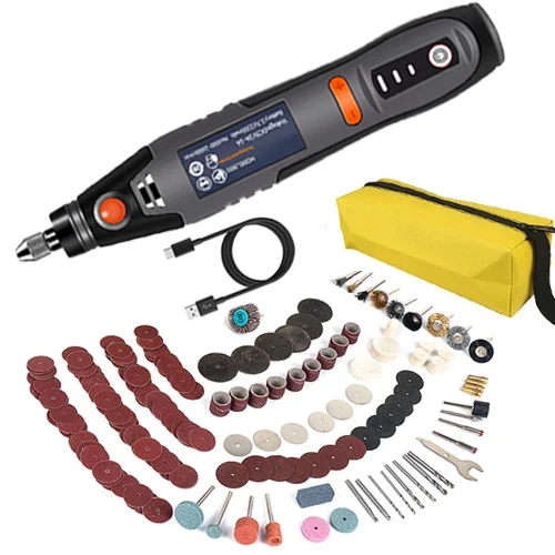 Herramienta rotativa inalámbrica USB de 35W Dremel DIY Mini taladro pluma de grabado eléctrico 3 velocidades Mini juego de taladro inalámbrico 8500r-21000r/min: YELLOW