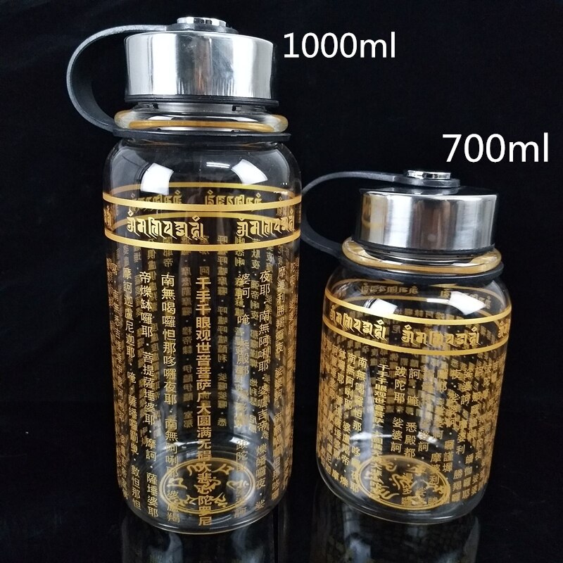 Glass Portable Water Bottle Running Travel Simple Botellas De Plastico Para Jugo Buddha Glass Portable Water Bottle FF70P