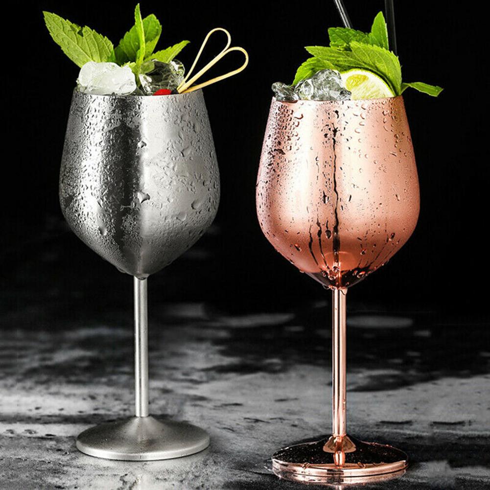 Copas de vino de 530ml, copa de vino tinto de acero inoxidable, copa de cóctel de champán, Bar en casa, copa de bebida de jugo, copa de vino