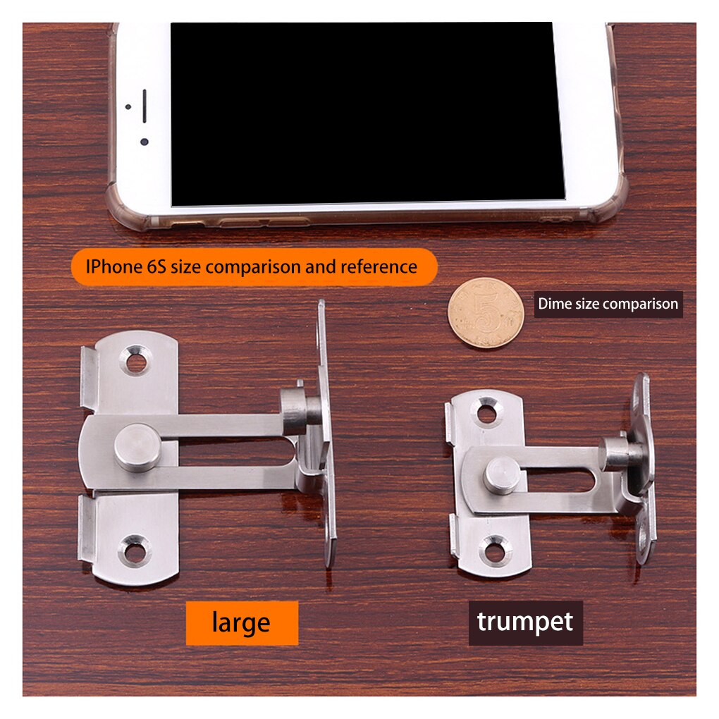 Latch Lock Flip Door Lock Right Angle 90 Degree Lock Sliding Latch Door Safety Cerradura Puerta Stainless Steel Home Hardware