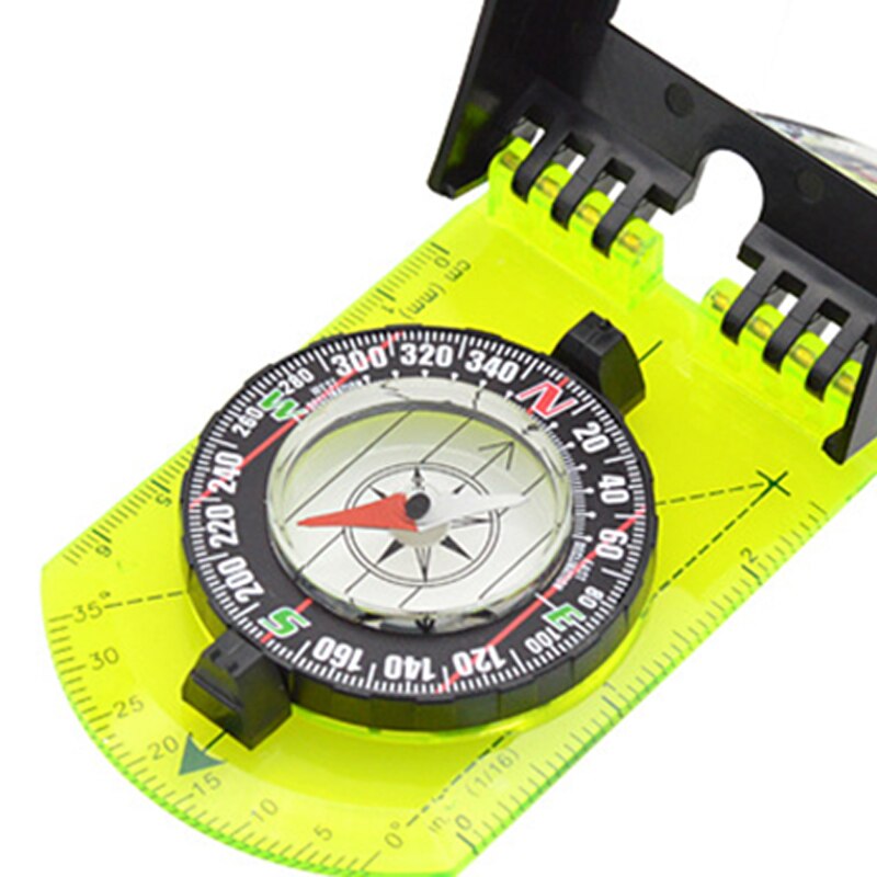 Compass Scale Map Ruler Mirror Compass With Flip Multifunctional For Outdoor Hiking Camping Survival Guiding Tool Compass