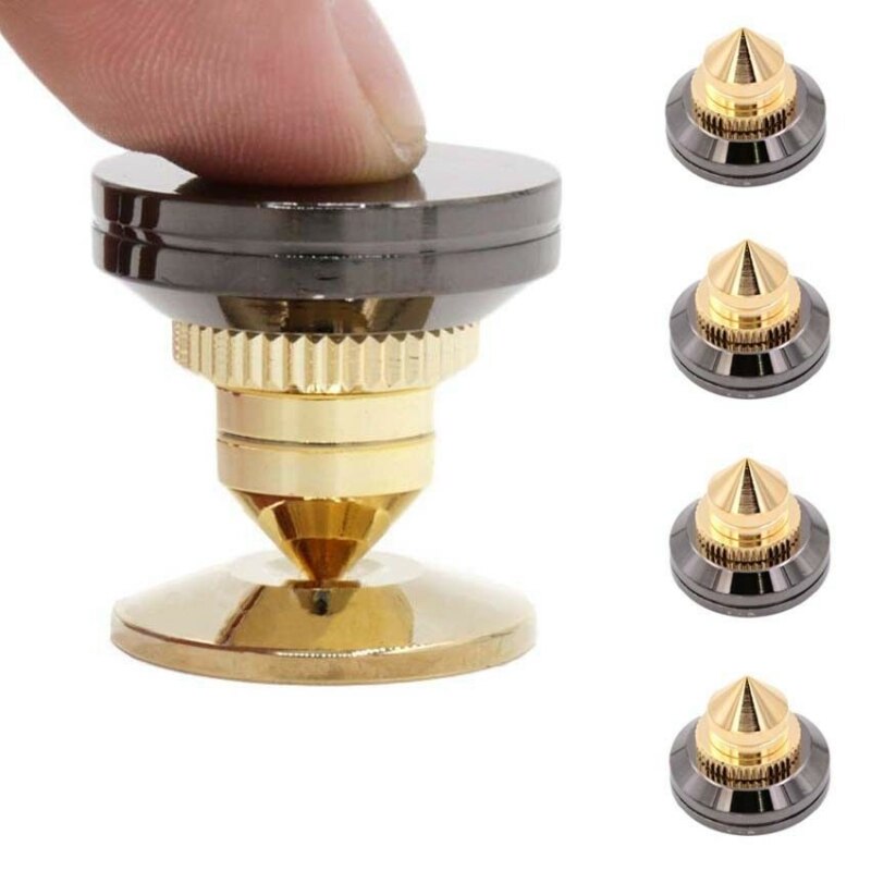 1 Set /4 Set Gold Speaker Spike Floor Discs Stand Foot Cone Insulation Spikes Shock Pin Nails And Pads Accessories