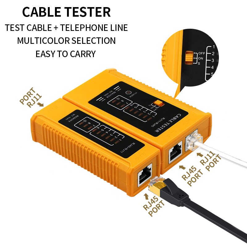 Probador de línea de red Tester de Cable de red, comprobador multifunción, comprobador de línea de Cable de teléfono-1 Juego de RJ45 / RJ11