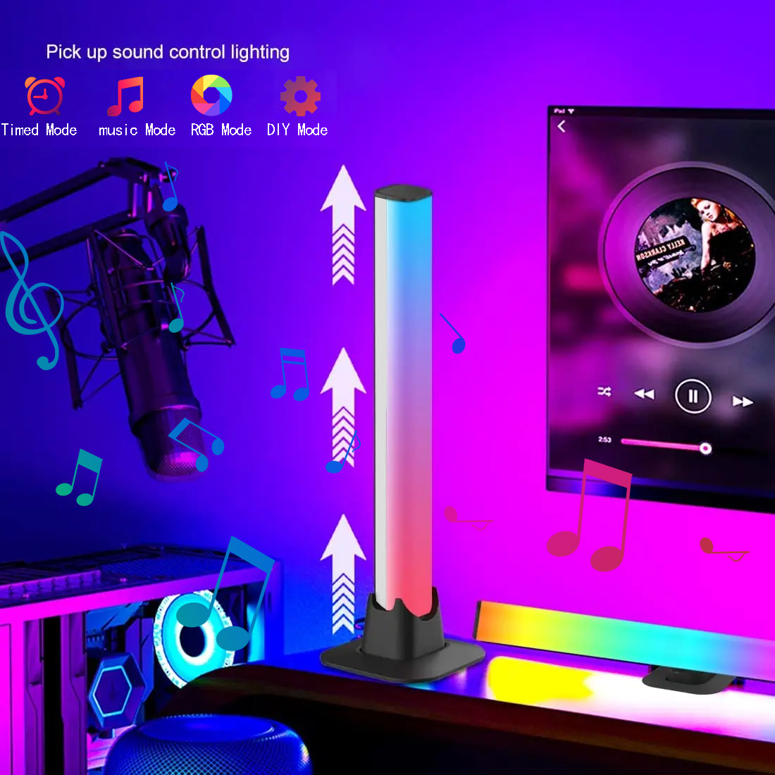 Lampa biurkowa Bluetooth RGB robić nauki/czytania/pracy/gier Bluetooth nastrojowe oświetlenie lampki nocne ochrona oczu światło bar