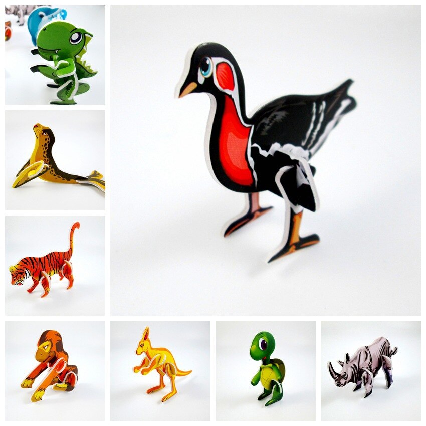 Diy 3d zoogdieren puzzel papier dimensionaal model gemonteerd hersenkraker leerzame educatieve spellen speelgoed voor kinderen legpuzzel speelgoed: C