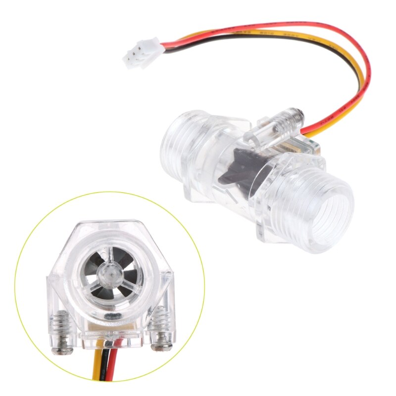 Water Flow Sensor Switch G1/2" Hall Effect Meter Control DC 5-15V