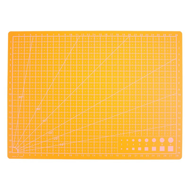 30*22cm A4 Grid Lines Self Healing Cutting Mat Craft Card Fabric Leather Paper Board: Orange