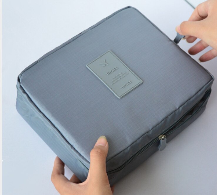 Sac à cosmétiques, enveloppes rouges à bouche multifonctions, trousse de maquillage de voyage pour hommes et femmes, trousse Portable étanche,: Full grey