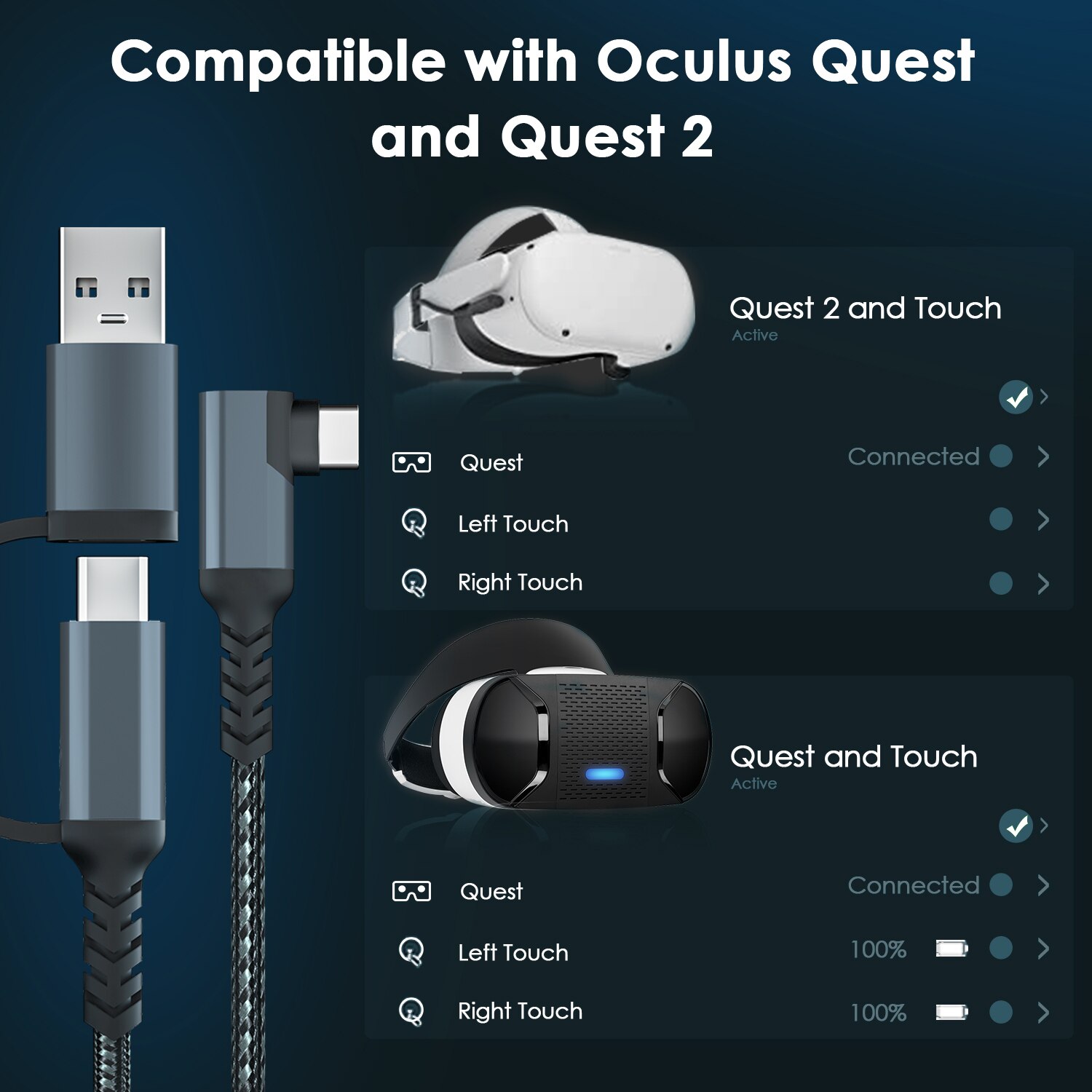 Voor Oculus Quest 2 Link Kabel 6M Usb 3.2 Gen 1 Snel Opladen Kabels Voor Quest2 Vr Data Transfer snelle Lading Vr Headset Accessoire