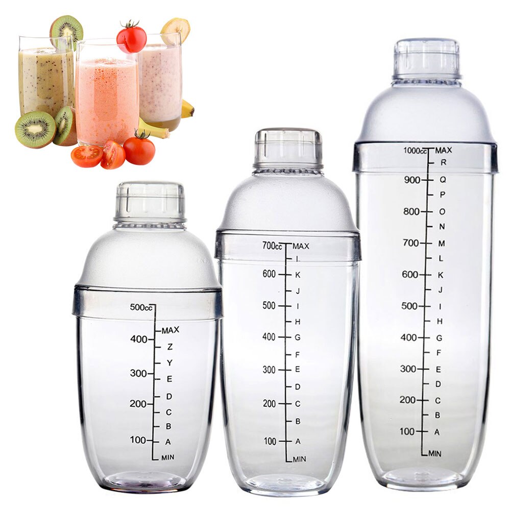 Drink Barware Home Bar Tools Transparent Party Wine Mixer Resin With Scale Portable Coffee Bottle Cocktail Shaker Beverage