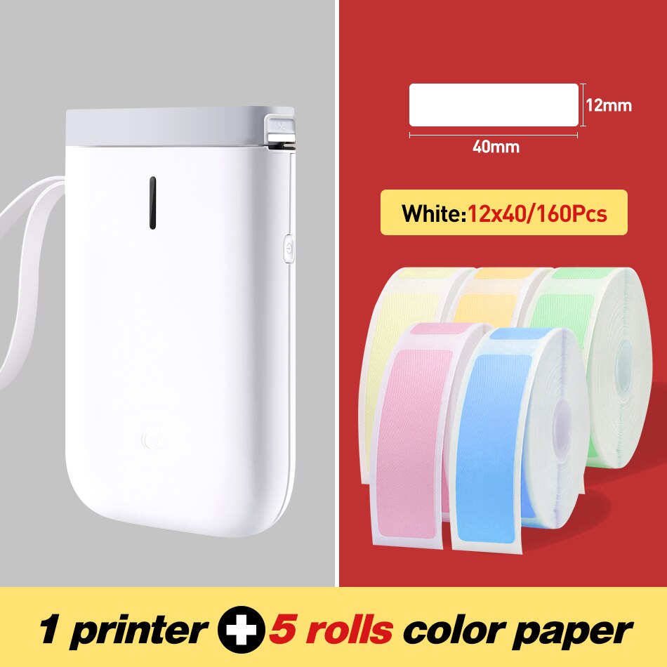 Niimbot  d11 bærbar mini bluetooth label printer lomme trådløs termisk label printer blækfri til mobiltelefon android ios