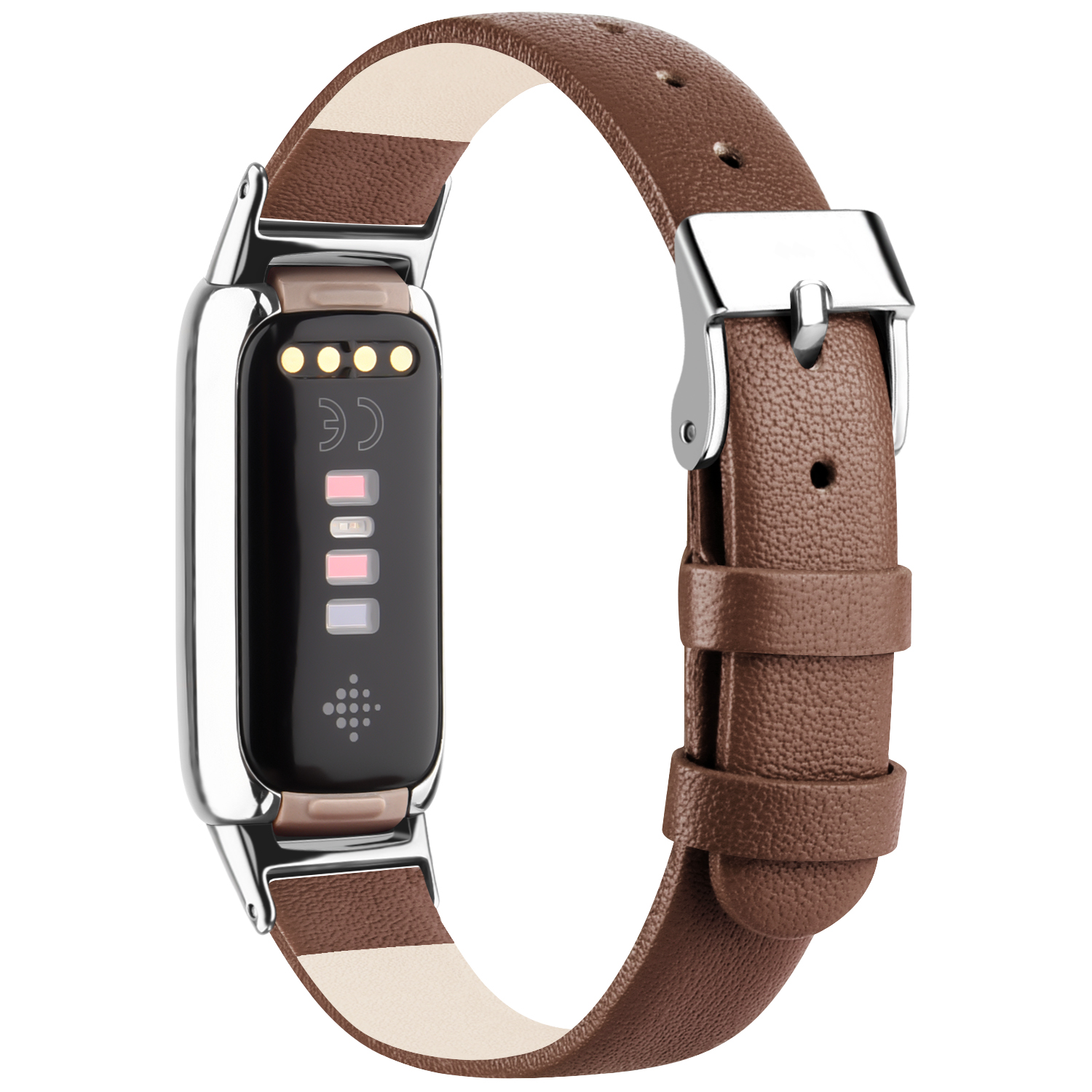 Til fitbit luxe-rem ekte lærrem justerbar klokkereim erstatningsarmbånd til fitbit luxe-armbånd armbånd korrea: Hvit svart