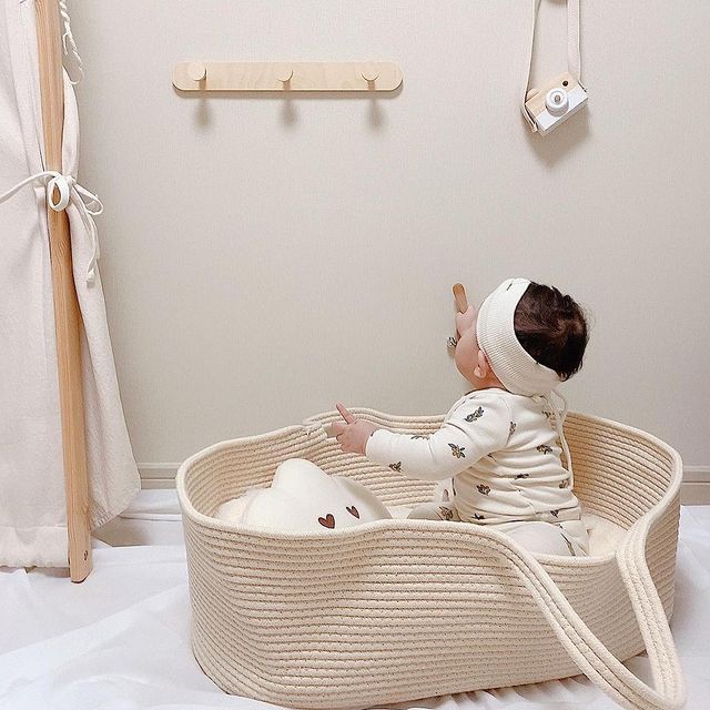 Cesta de dormir tejida para bebé, nido portátil para recién nacido, cama para dormir al aire libre, cuna infantil