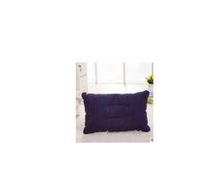 Coussin gonflable Double face pour voyage, oreiller Portable, flocage, camping, plage, voiture, avion, hôtel: Bleu