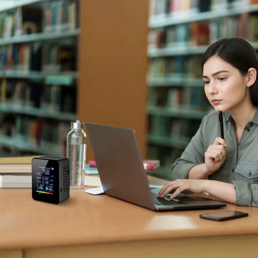 Temperature Tester Digital Display Rechargeable Air Detector Testing Fast Measure Meter Thermometer for Warehouse