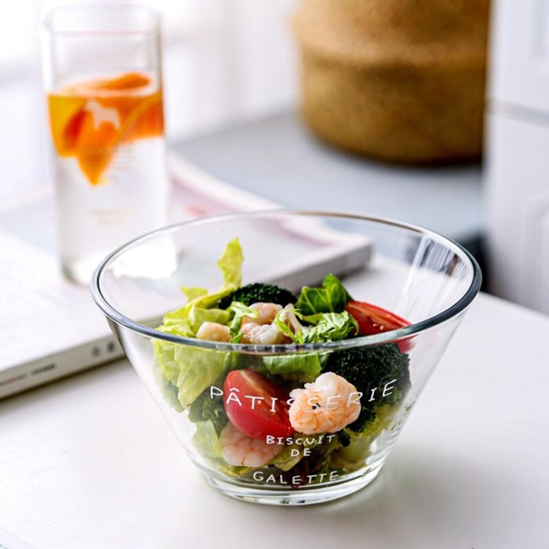 Bol japonés para ensalada, helado, fruta, vajilla de cristal transparente, fideos Ramen, sopa, postre, aperitivos, comida, mezcla, tazón artesanal, vajilla