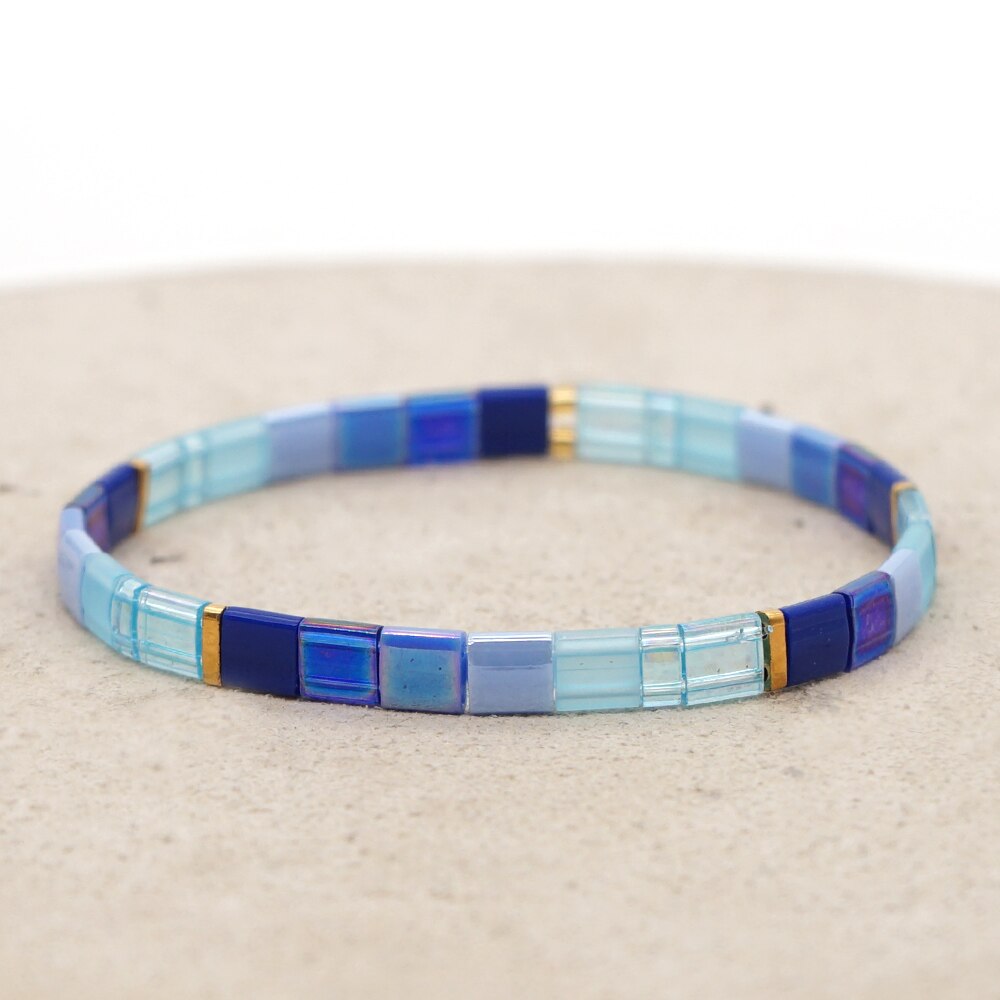 Go2boho pulseira feminina miyuki tila frisado pulseiras elásticas de vidro moda verão praia pulsera boho contas jóias 2020 feito à mão
