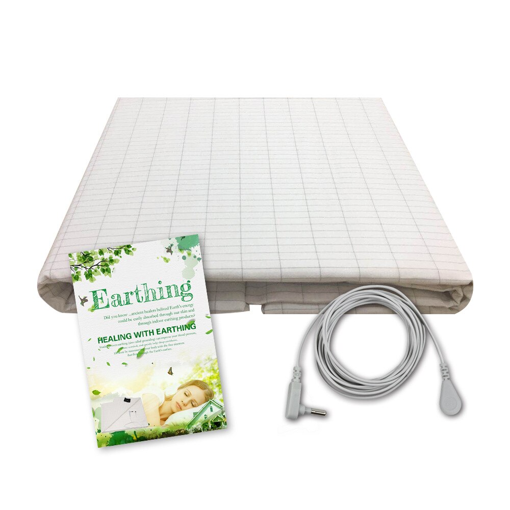 1 Pc Bed Earthing Grounding Sheet Mat &amp; Conductive Copper Cord UK Plug For Health Protection 4 Sizes Home Textiles